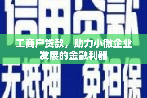 鹿城工商户贷款，助力小微企业发展的金融利器