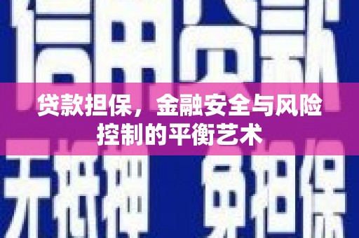 鹿城贷款担保，金融安全与风险控制的平衡艺术