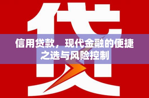 鹿城信用贷款，现代金融的便捷之选与风险控制
