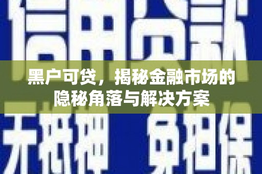 鹿城黑户可贷，揭秘金融市场的隐秘角落与解决方案