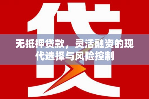 鹿城无抵押贷款，灵活融资的现代选择与风险控制
