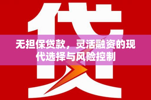 鹿城无担保贷款，灵活融资的现代选择与风险控制