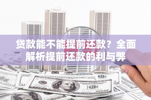 鹿城贷款能不能提前还款？全面解析提前还款的利与弊