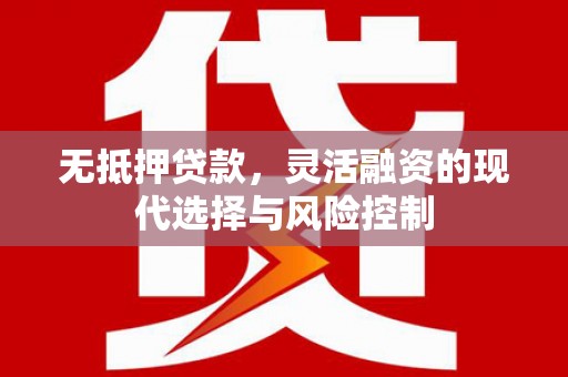 鹿城无抵押贷款，灵活融资的现代选择与风险控制