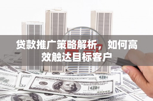 鹿城贷款推广策略解析，如何高效触达目标客户