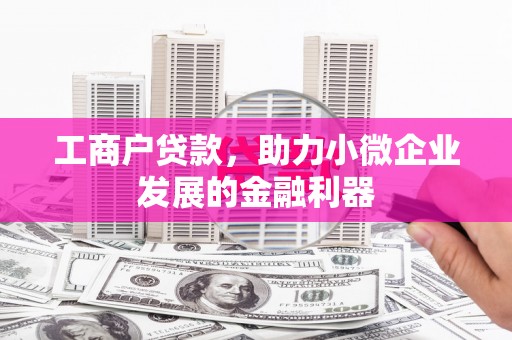鹿城工商户贷款，助力小微企业发展的金融利器
