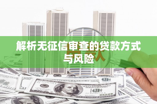 鹿城解析无征信审查的贷款方式与风险